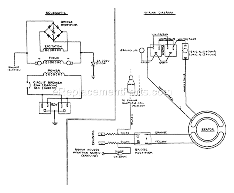 Page B Diagram and Parts List for 8839-0  Briggs and Stratton Generator